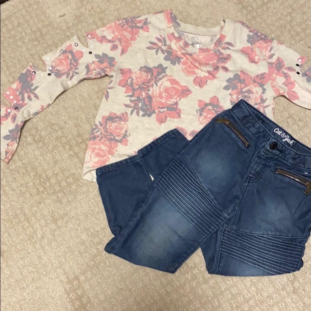 Jeans and sweatshirt set for girl